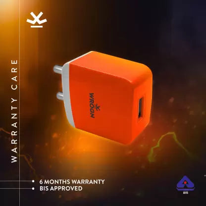 (Open Box)WROGN 20 W 2.4 A Wall Charger for Mobile with Detachable Cable (Orange, White, Cable Included)