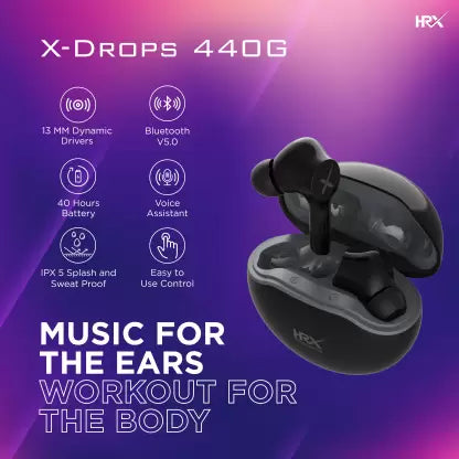 (Open Box) HRX X-Drops 440G Bluetooth Headset