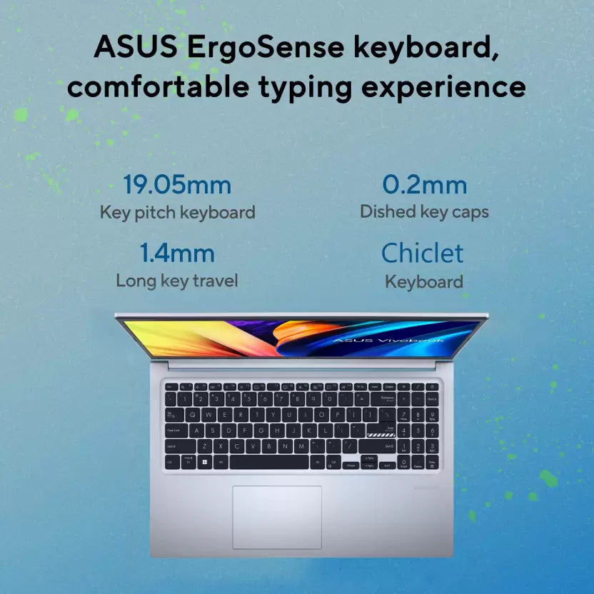 ASUS Vivobook 15 Intel Core i5 12th Gen 1235U - (16 GB/512 GB SSD/Windows 11 Home) X1502ZA-EJ545WS Thin and Light Laptop (15.6 Inch, Icelight Silver, 1.70 Kg, With MS Office)