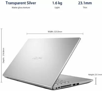 (Brand Refurbished) ASUS Intel Core i3 11th Gen 1115G4 - (4 GB/256 GB SSD/Windows 11 Home) X415EA-EK302WS Thin and Light Laptop (14 Inch, Transparent Silver, 1.60 kg, With MS Office)