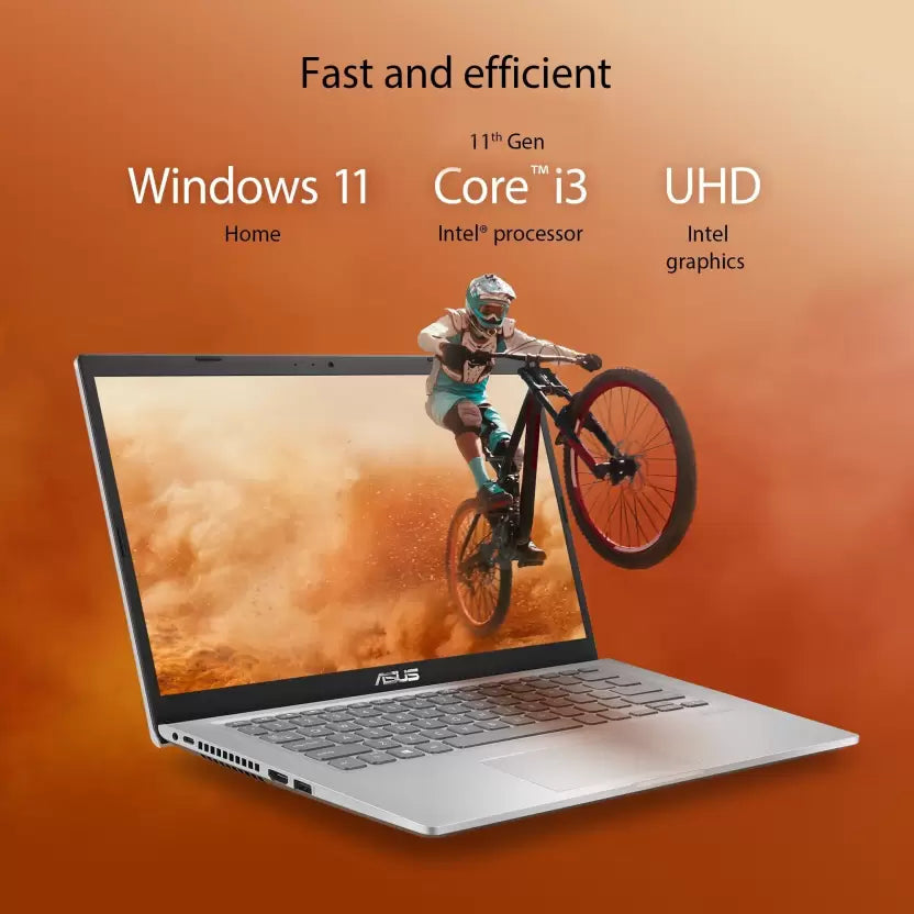 (Brand Refurbished) ASUS Vivobook 14 (2024) Intel Core i3 11th Gen 1115G4 - (8 GB/512 GB SSD/Windows 11 Home) X415EA-EK322WS Thin and Light Laptop (14 Inch, Transparent Silver, 1.60 kg, With MS Office)#JustHere