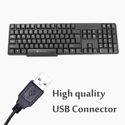(Open Box) ZEBRONICS Zeb-K20 Wired USB Desktop Keyboard (Black)