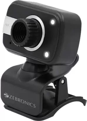 (Open Box) ZEBRONICS Zeb-Crystal Clear Web Camera with 3P Lens,Built-in Microphone,Auto White Balance,Night Vision and Manual Switch for LED (Black)