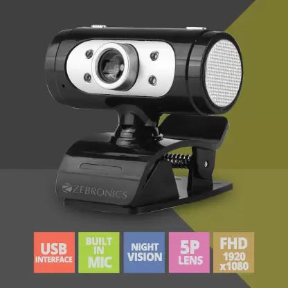 (Open Box) ZEBRONICS Ultimate Pro Webcam (Black)