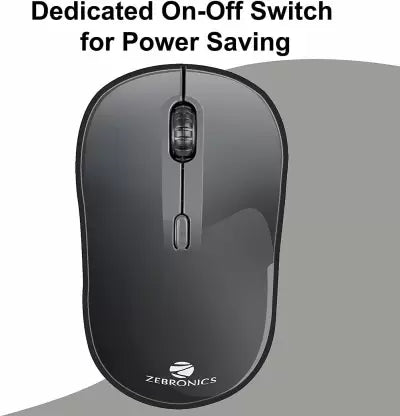 (Open Box) ZEBRONICS Zeb-Zoom Wireless Mouse Wireless Optical Gaming Mouse (PS/2, Black)