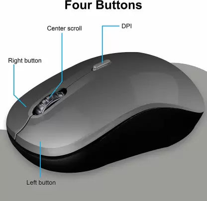 (Open Box) ZEBRONICS Zeb-Zoom Wireless Mouse Wireless Optical Gaming Mouse (PS/2, Black)