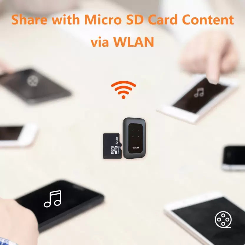 (Open Box) TENDA 4G180 3G/4G LTE Advanced 150Mbps Universal Pocket Mobile Wi-Fi Hotspot Device Data Card (Black)
