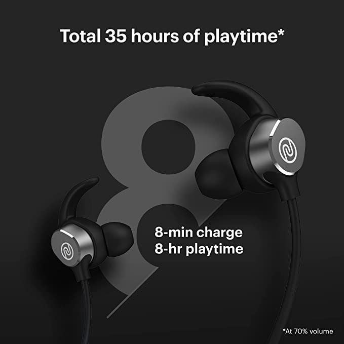 (Open Box) Noise Flair in-Ear Wireless Bluetooth Smart Neckband Earphone, ENC, Fast Charging