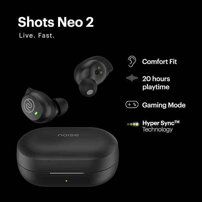 (Open Box) Noise Shots Neo 2 Wireless Earbuds with Gaming Mode Full Touch Controls