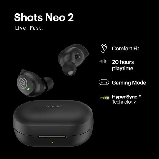 (Open Box) Noise Shots Neo 2 Wireless Earbuds with Gaming Mode Full Touch Controls