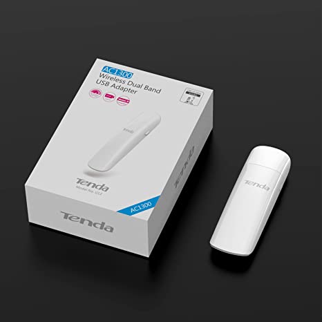 (Open Box) Tenda U12 AC1300 Dual-Band Wireless Wi-Fi USB 3.0 Adapter, 256-QAM