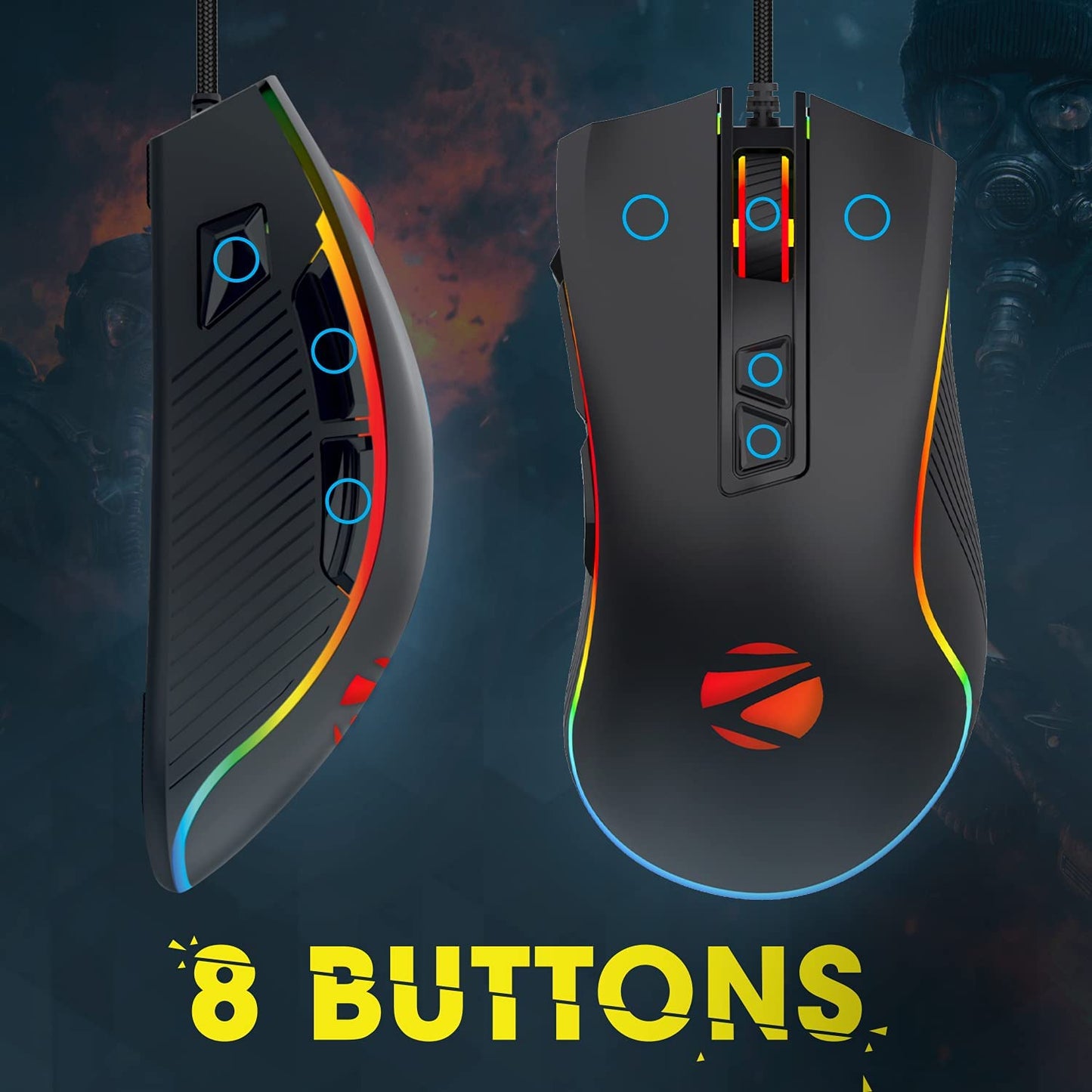 (Open Box) Zebronics Zeb-Tempest Plus 8-Button Wired Gaming Mouse