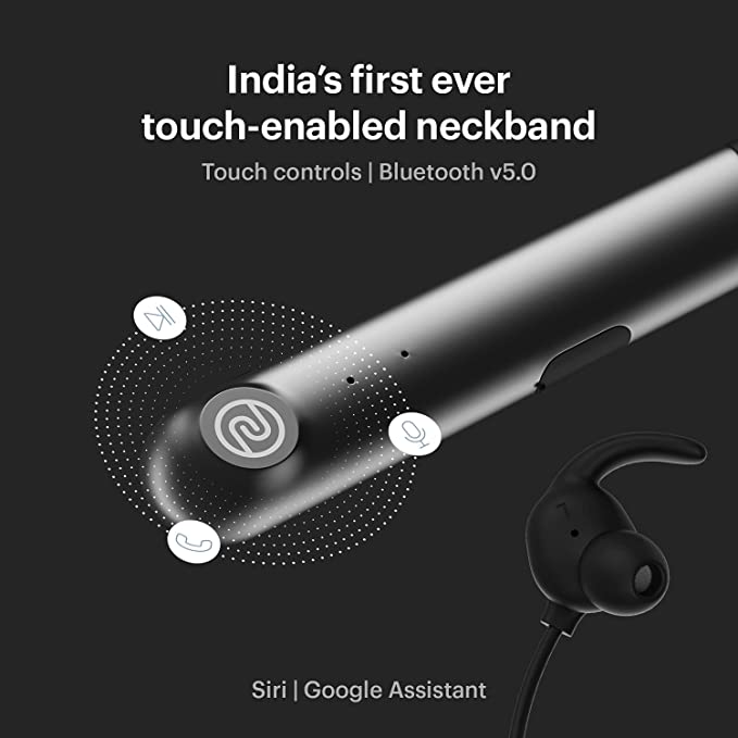 (Open Box) Noise Flair in-Ear Wireless Bluetooth Smart Neckband Earphone, ENC, Fast Charging