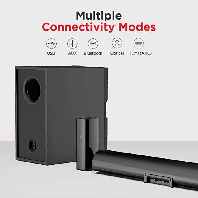 (Open Box) boAt AAVANTE Bar 3150D 260W 5.1 Channel Bluetooth Sound bar with Dolby Audio, Wired Subwoofer, Multiple Connectivity, Premium Black