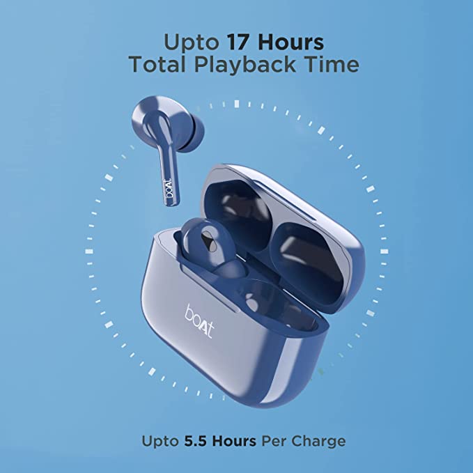 (Open Box) boAt Airdopes 161 TWS Earbuds with ASAP™ Charge, 17H Playtime, IWP™, Immersive Audio, IPX5, Touch Controls