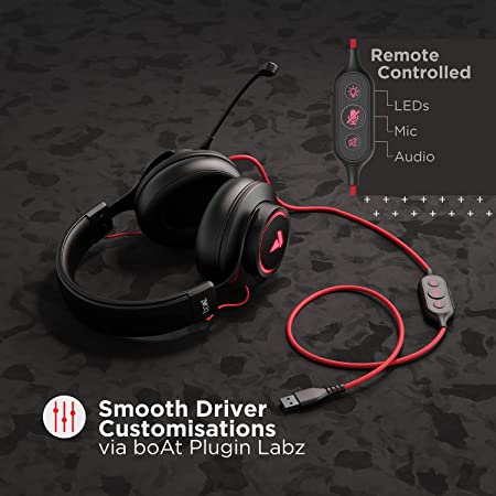 (Open Box) boAt Immortal IM1000D Dual Channel Gaming Wired Over Ear Headphones with mic