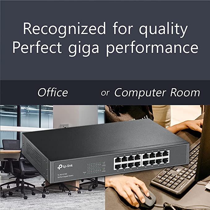 (Open Box) TP-LINK TL-SG1016D 16-Port Gigabit Desktop/Rackmount Switch