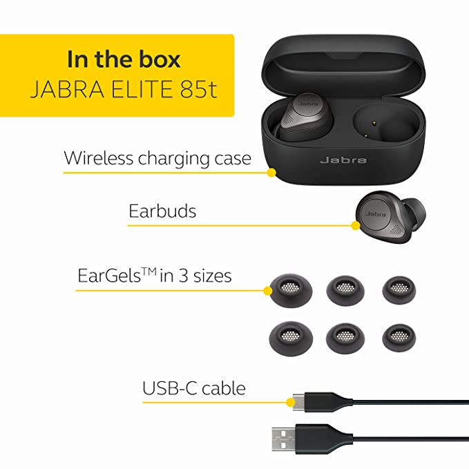(Open Box) Jabra Elite 85t True Wireless Earbuds with Active Noise Cancellation