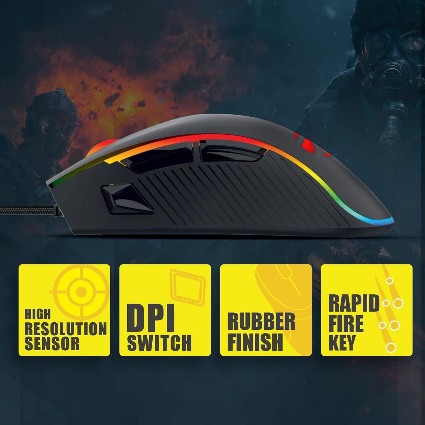 (Open Box) Zebronics Zeb-Tempest Plus 8-Button Wired Gaming Mouse