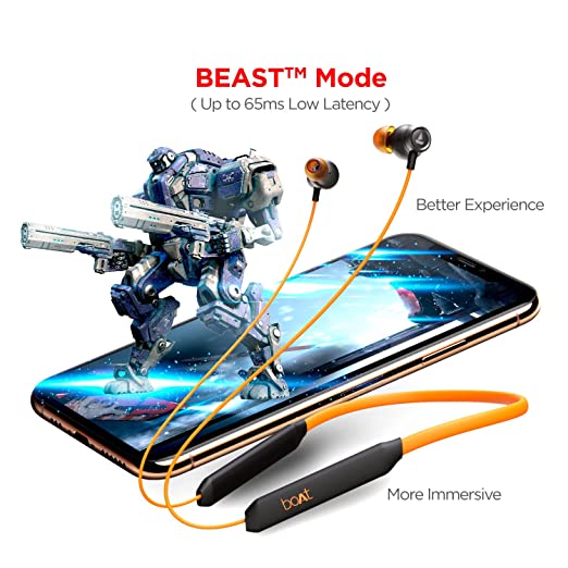 (Open Box) boAt Rockerz 205 Pro in Ear Bluetooth Neckband with Beast Mode䋢(Low Latency Upto 65ms)