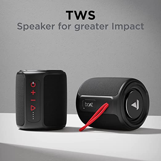 (Open Box) boAt Stone 352 Bluetooth Speaker with 10W RMS Stereo Sound, IPX7 Water Resistance, TWS Feature, Up to 12H Total Playtime Raging Black