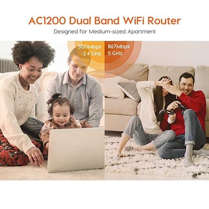 (Open Box) Tenda AC5 V3 AC1200 Wireless Dual Band WiFi Router 867Mbps/5GHz + 300Mbps/2.4GHz, (White, Not a Modem)