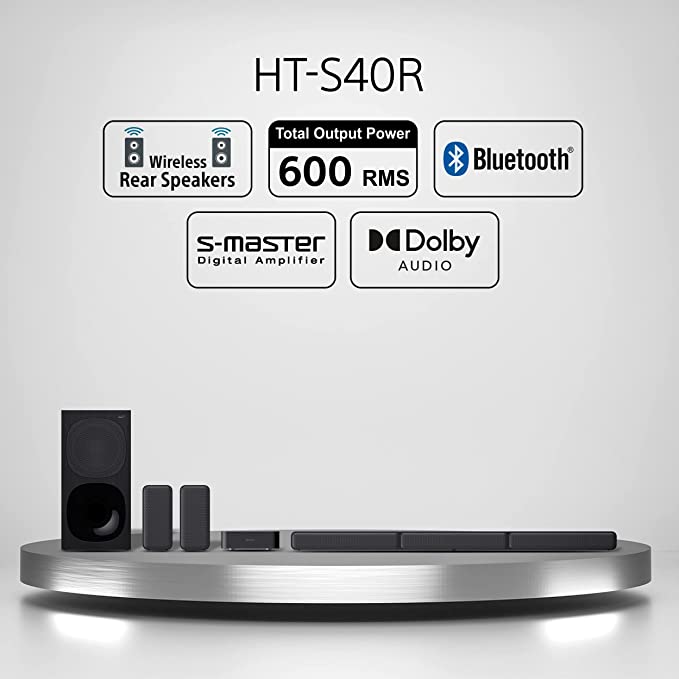 (Open Box) SONY HT-S40R 600 W Bluetooth Soundbar (Black, 5.1 Channel)