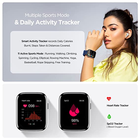 (Without Box) boAt Matrix Smart Watch with 1.65 AMOLED Display, Always On Mode Smartwatch