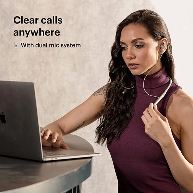 (Open Box) Noise Flair in-Ear Wireless Bluetooth Smart Neckband Earphone, ENC, Fast Charging