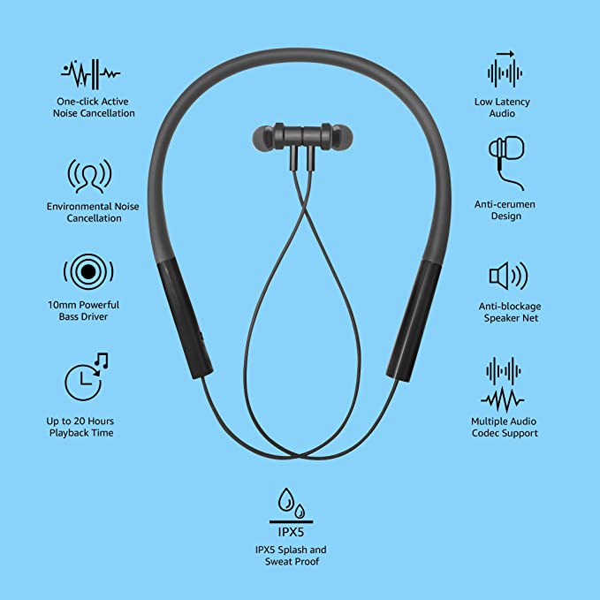 (Open Box) Mi Neckband Pro Bluetooth Wireless in Ear Earphones with Mic Ipx5