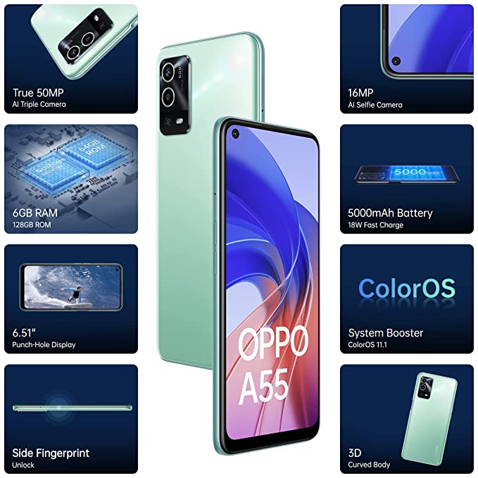 (Open Box) OPPO A55 CPH2325 4GB RAM, 64GB Storage