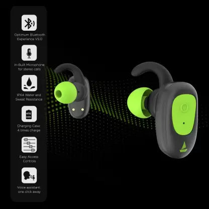 (Without Box) boAt Airdopes 201 Earbuds Bluetooth Headset Black