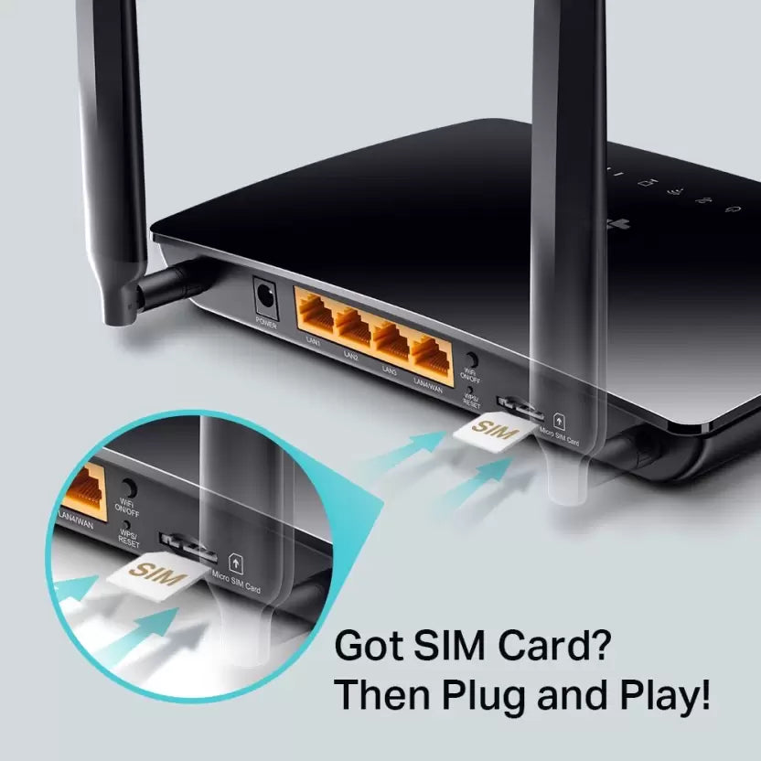 (Open Box) TP-Link Archer MR400 1200 Mbps 4G Router (Black, Dual Band)