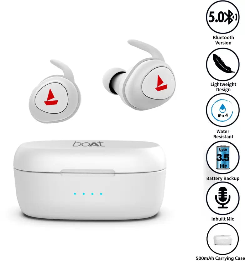 (Open Box) boAt AirDopes 411 Bluetooth Headset (White, True Wireless)