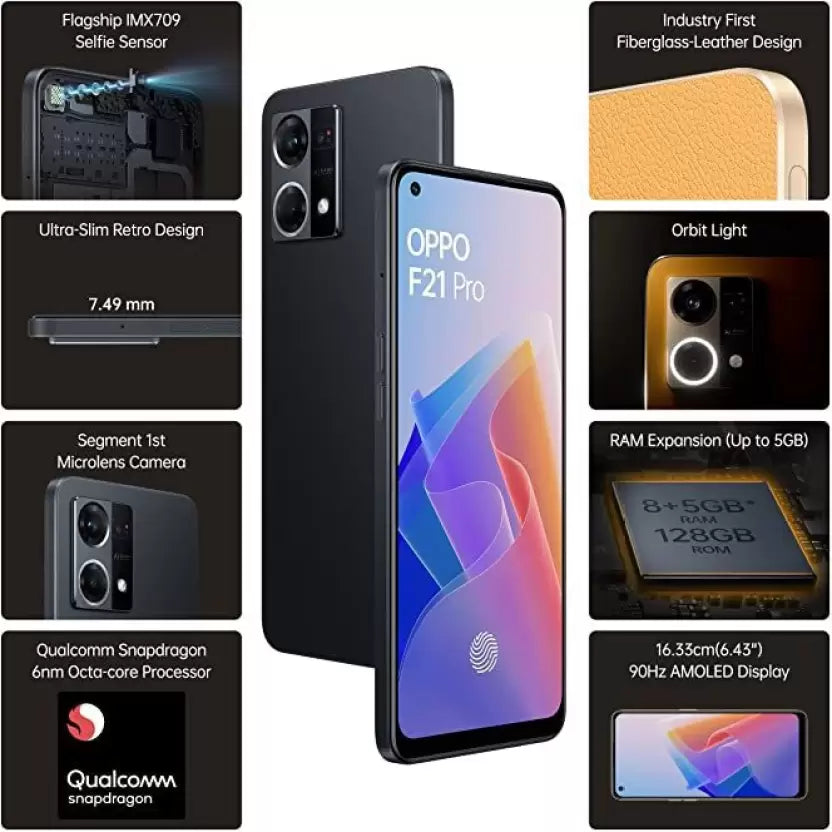 (open box)OPPO F21 Pro (Cosmic Black, 128 GB) (8 GB RAM) 5G