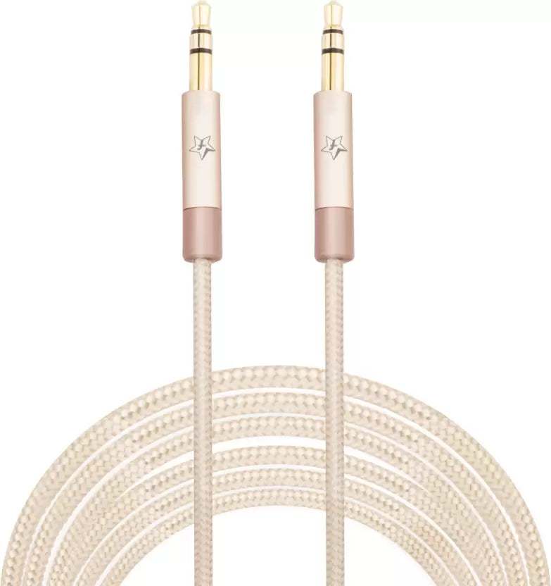 (Open Box) Flipkart SmartBuy A15M-N Aux Cable (1.5 m)  (Compatible with Mobile, Laptop, Tablet, Mp3, Gaming Device, Gold, One Cable)