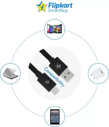 (Open Box) SmartBuy ACRPB1M02 1 m USB Type C Cable, Black