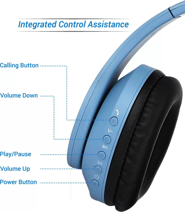 (Open Box) Flipkart SmartBuy Wireless Headphone with High Bass (Blue, On the Ear)