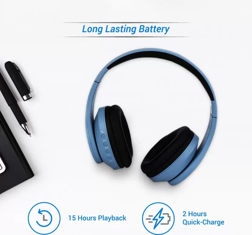 (Open Box) Flipkart SmartBuy Wireless Headphone with High Bass (Blue, On the Ear)