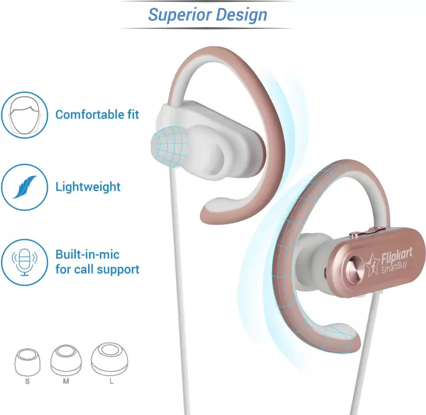 (Open Box) Flipkart SmartBuy BWA18AA002 Bluetooth Headset (Rose Gold, In the Ear)