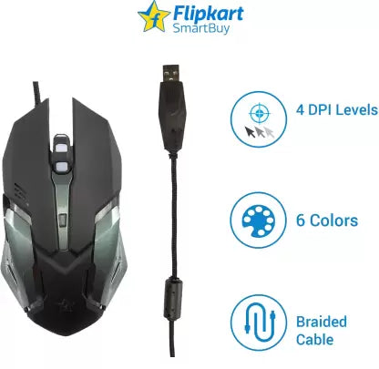 (Open Box) Flipkart SmartBuy Dash Series G40 Gaming Mouse (USB 2.0, Black)