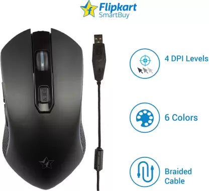 (Open Box) Flipkart SmartBuy Dash Series G8 Gaming Mouse (USB 2.0, Black)