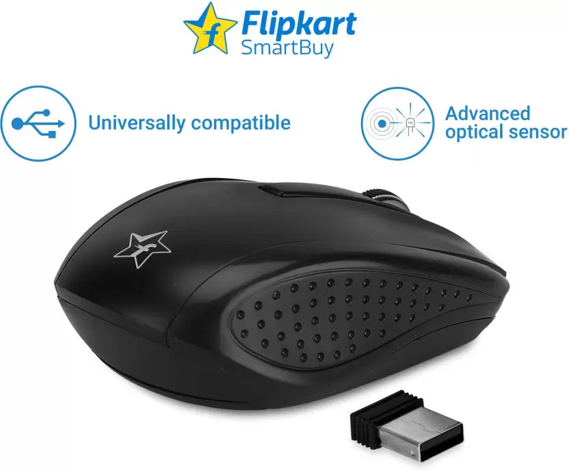 (Open Box) Flipkart SmartBuy HM8012B Wireless Optical Mouse (2.4GHz Wireless, Black)