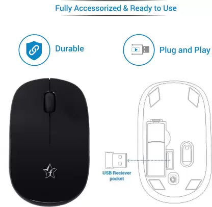 (Open Box) Flipkart SmartBuy KM-206W Wireless Optical Mouse  (USB, Black)