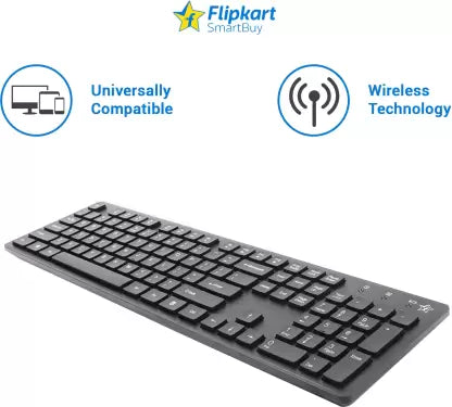 (Open Box) Flipkart SmartBuy KM-206W Wireless Laptop Keyboard  (Matte Black)
