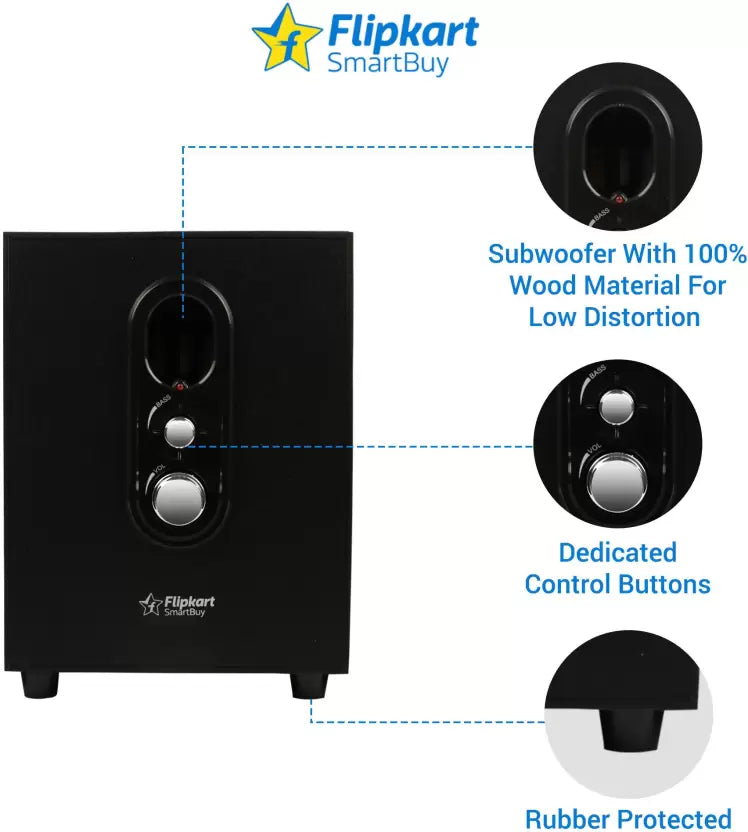 (Open Box) Flipkart SmartBuy RS-40BT 14 W Portable Bluetooth Laptop/Desktop Speaker (Black, 2.1 Channel)