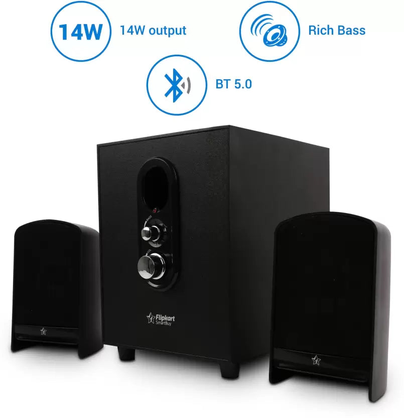 (Open Box) Flipkart SmartBuy RS-40BT 14 W Portable Bluetooth Laptop/Desktop Speaker (Black, 2.1 Channel)