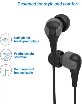 (Open Box) Flipkart SmartBuy Wired Headphone Without Mic (Grey, In the Ear)