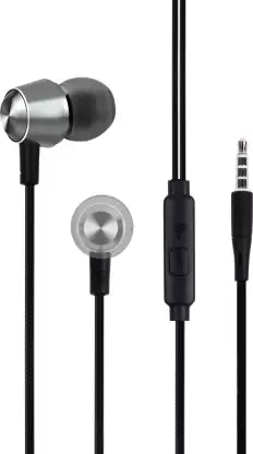 (Open Box) Flipkart SmartBuy Rich Bass Wired Metal Headset With Mic (Gun Metal, In the Ear)