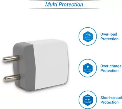 (Open Box) Flipkart SmartBuy Dual Port 12W 2.4A Fast Charger with Charge & Sync USB Cable  (White, Grey, Cable Included)